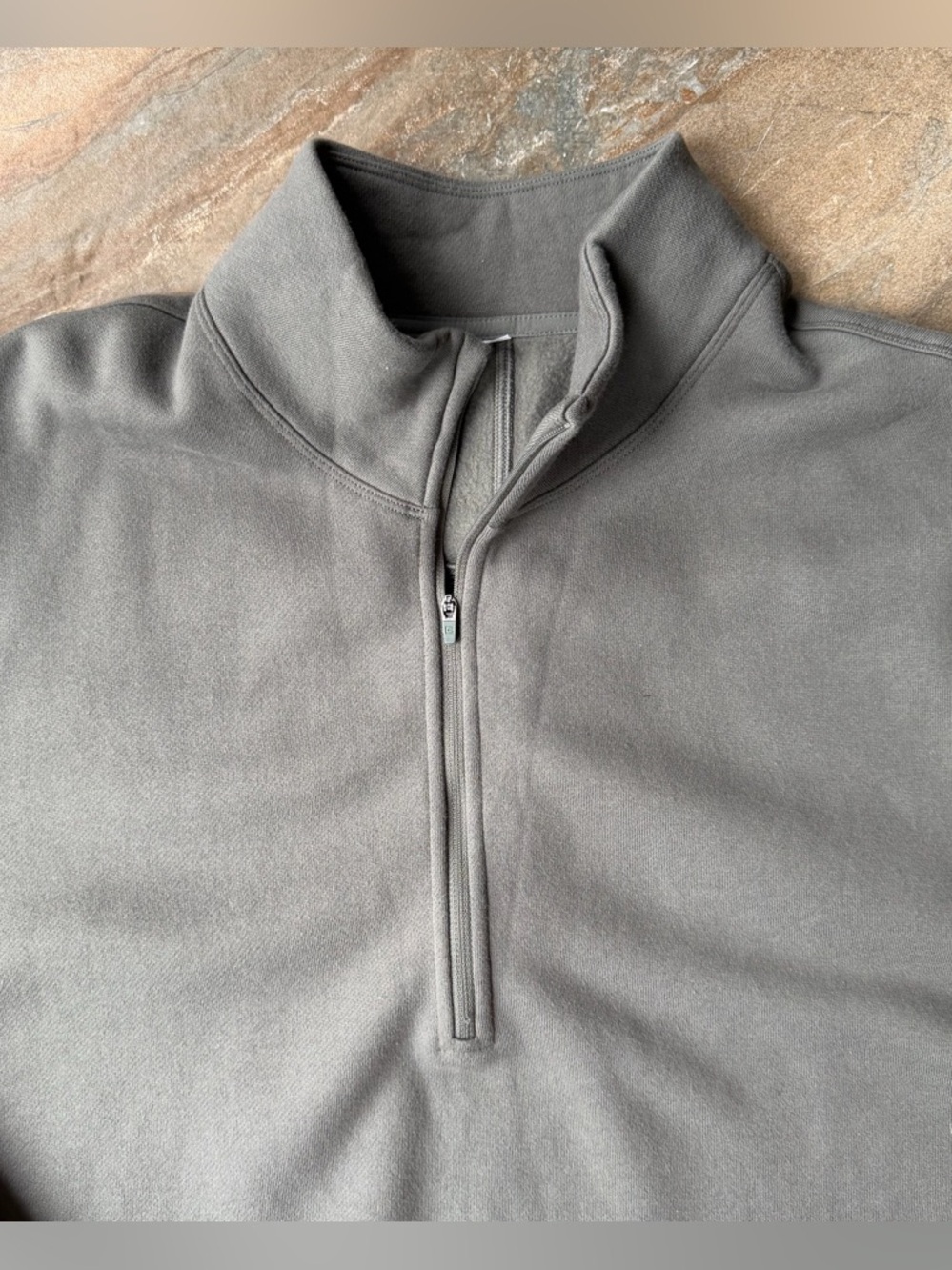CRZ YOGA Fleece Lined Half Zip Sweatshirt Mock Neck Gray Sage Men’s Size XXL - Picture 5 of 13